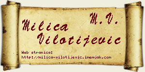 Milica Vilotijević vizit kartica